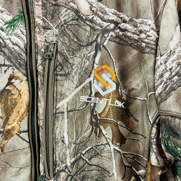 Scent Lok Realtree Camo Jacket Full Zip Large Proven Deadly Embroidered - Picture 6 of 7